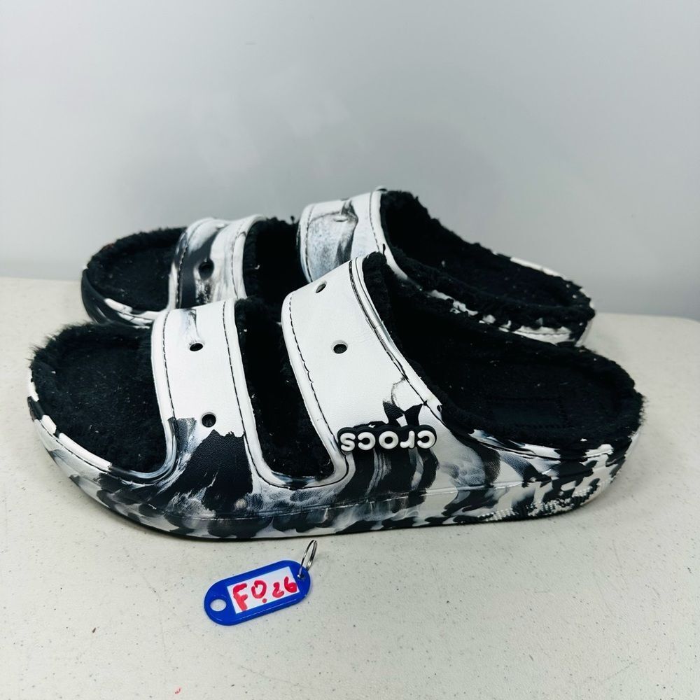 Crocs Adult Classic Cozzzy Platform Sandals | Fuzzy Slippers Slide Size 12 Men